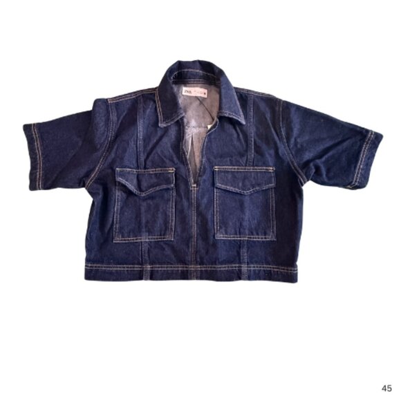 STYLE BUNDLE: NWT ZARA Blue Denim Skort + Top Set, Size S (BB1710B) - Picture 3 of 6